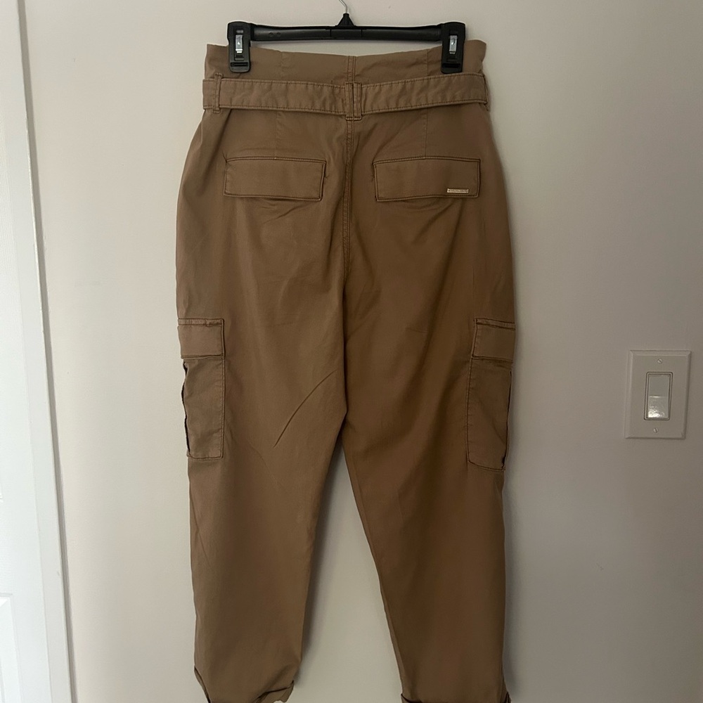 Beige Tapered Ankle High Rise Pants - Picture 14 of 15